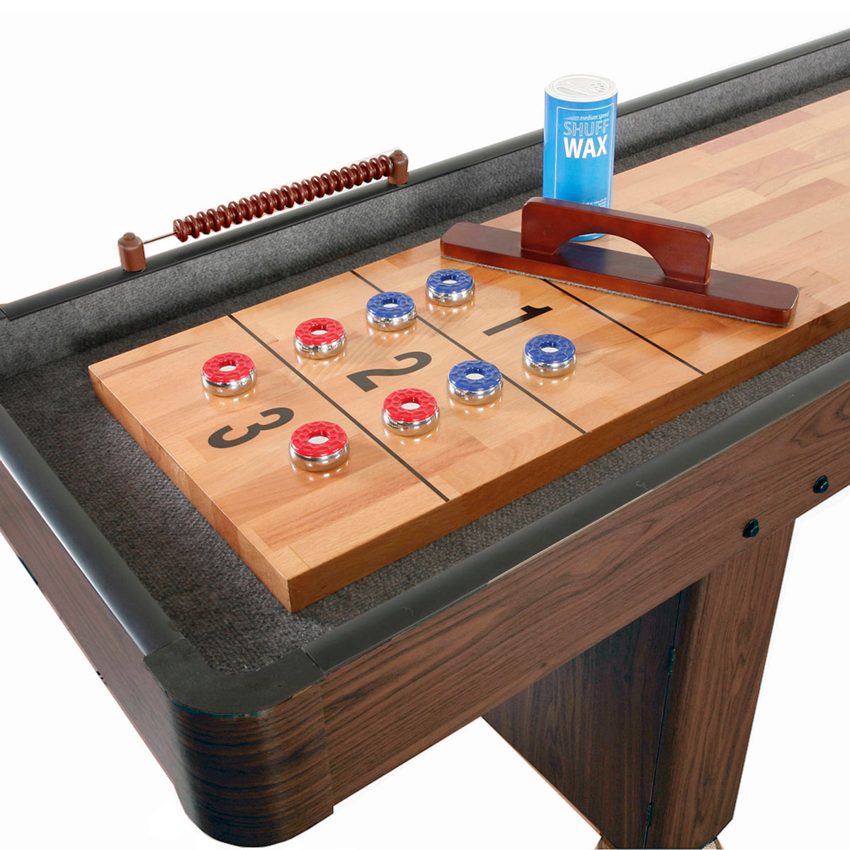 Hathaway Crestline 12-ft Outdoor Shuffleboard Table - White Game Room Table — shown from the opposite side