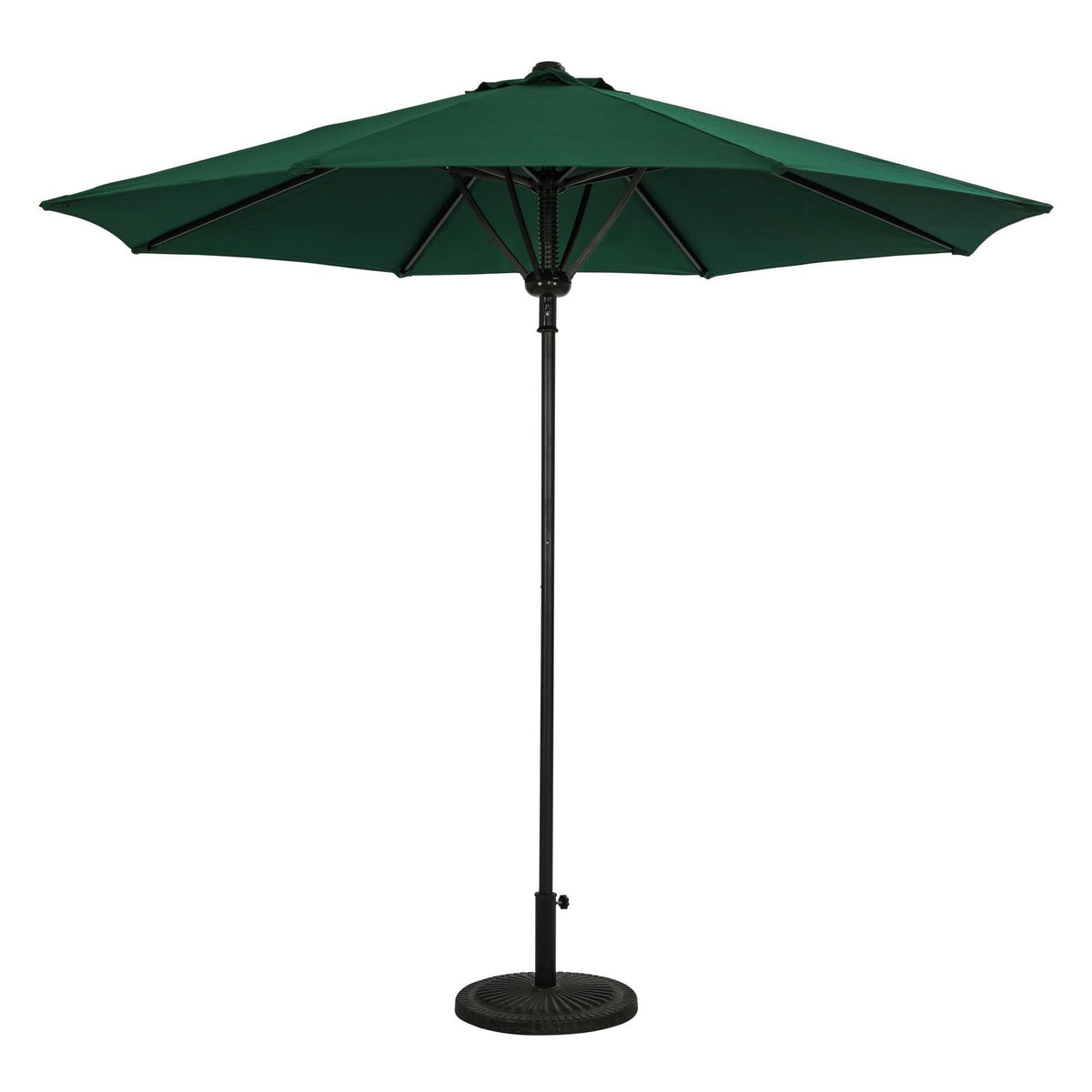 Island Umbrella Cabo Octagonal Market Umbrella - hunter green Breez-Tex canopy on a black pole