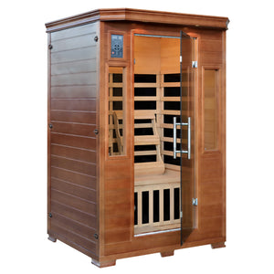 Blue Wave 2 Person Hemlock Premium Infrared Sauna 6 Carbon Heater Sauna & Spa — shown from the opposite side (2)