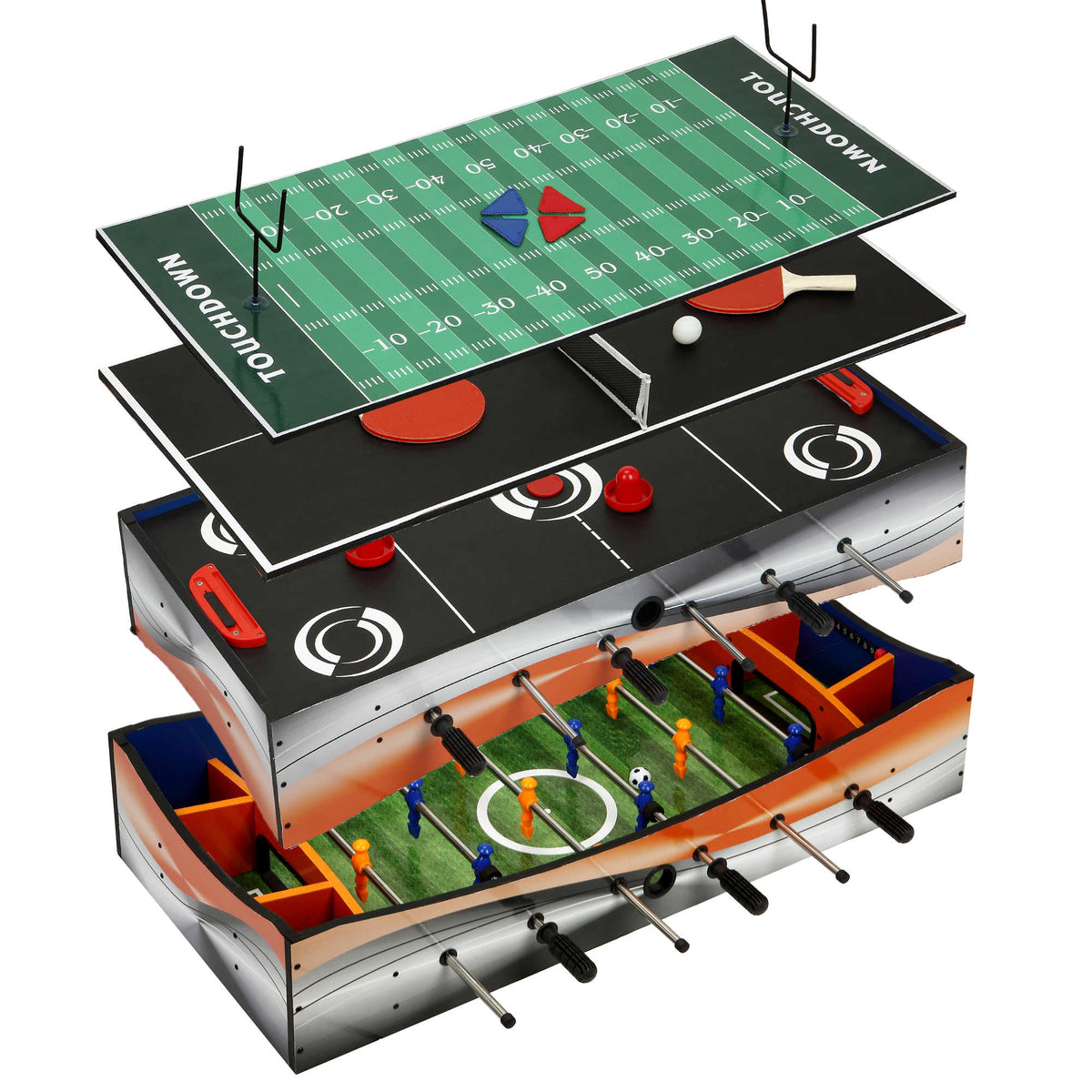 Hathaway Revolver 40-in Tabletop Glide Hockey 4-in-1 Multi-Game Game Room Table
