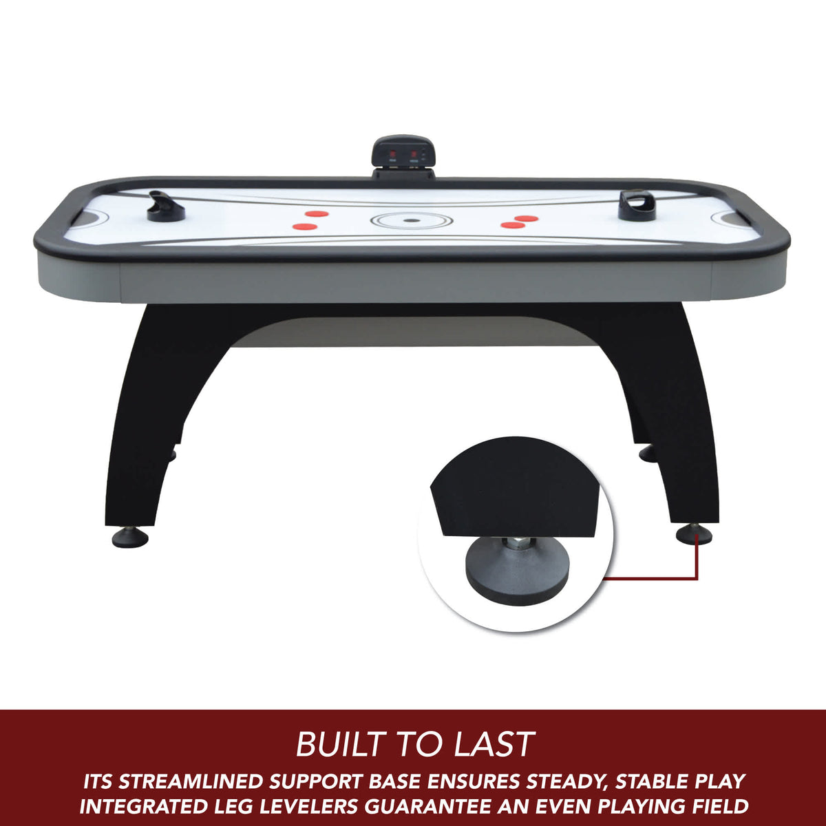 Hathaway Silverstreak 72-in Air Hockey Table with LED Scoring Game Room Table — shown from the opposite side (1)