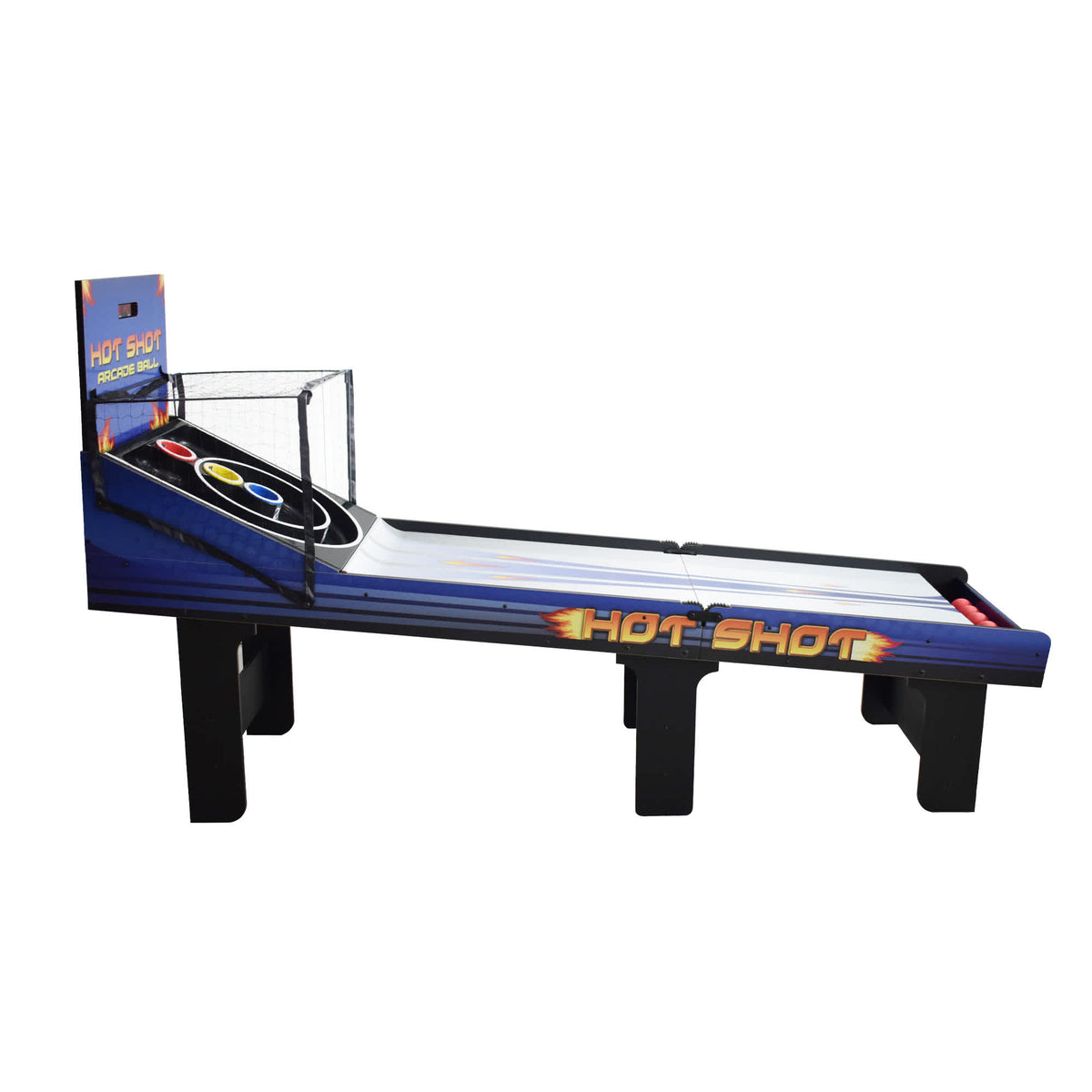 Hathaway Hot Shot Arcade Ball Table - full table from the side showing the lane and ball trough