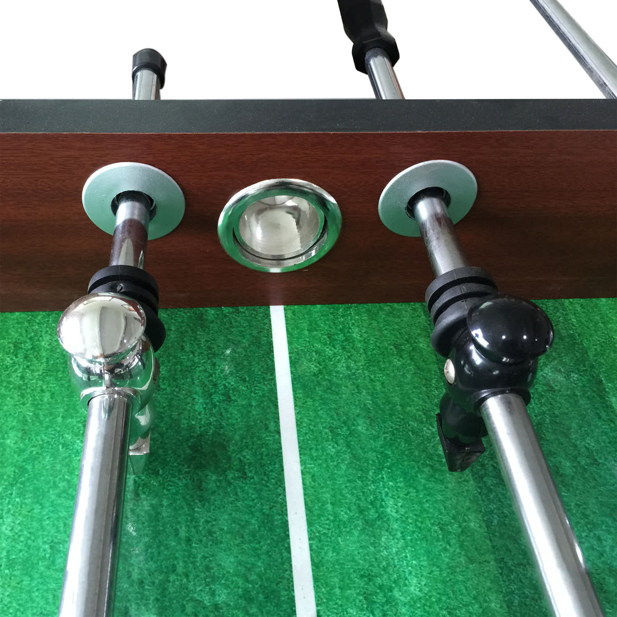 Hathaway Metropolitan Foosball Table - rod bushings either side of the chrome serve cup