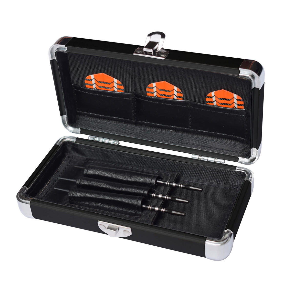 Hathaway Spartan Soft Tip Darts - all three darts seated in the fitted case tray