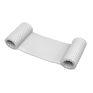 Drift and Escape Luxury Water Hammock - hammock on white showing the two foam bolsters and mesh sling