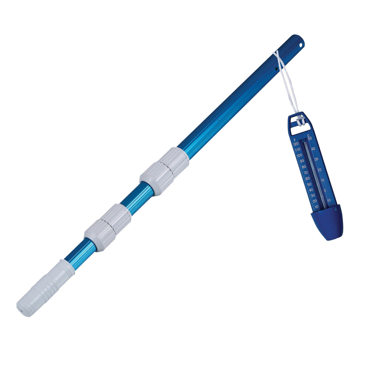 Blue Wave Large Maintenance Kit - three-piece telescopic pole with the floating thermometer