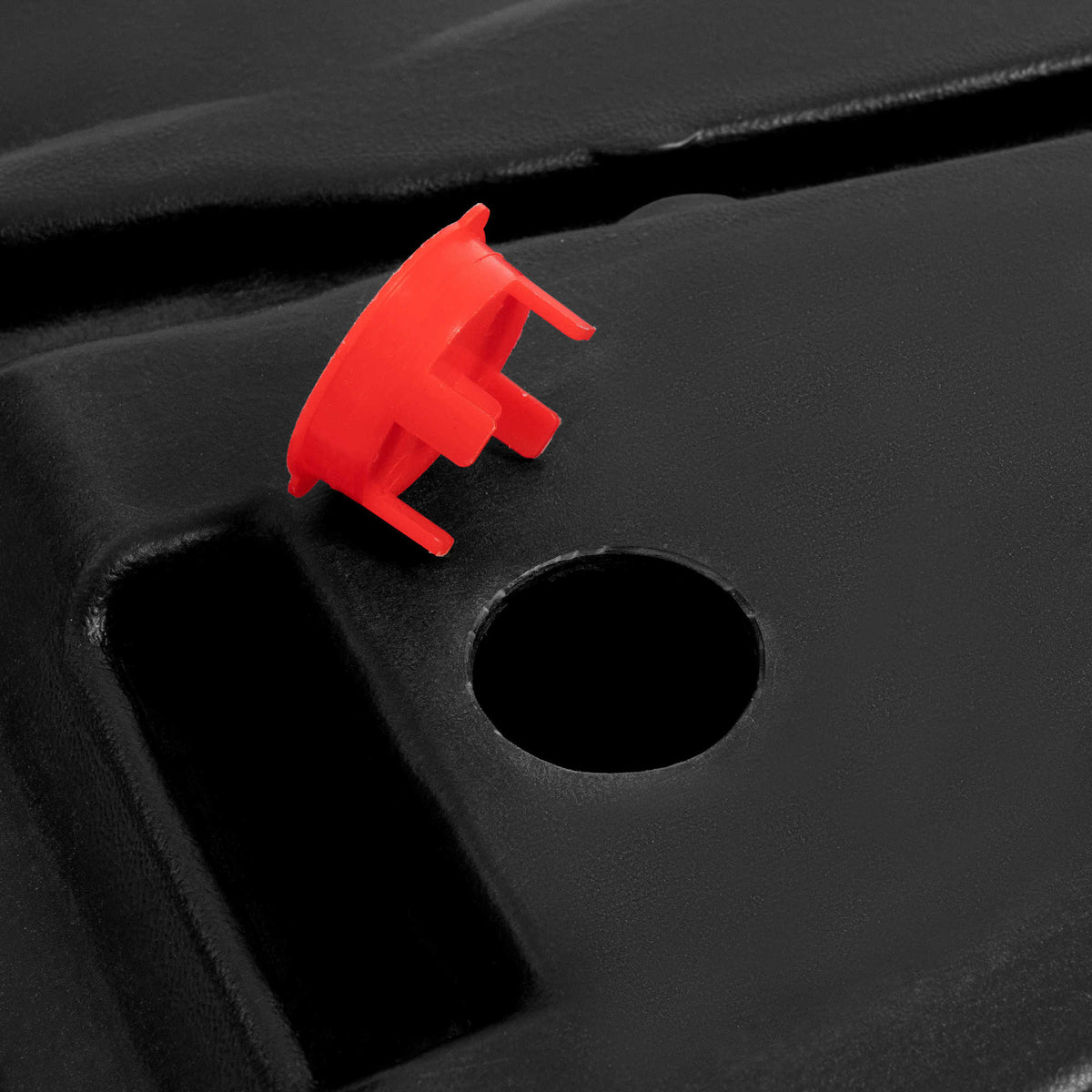 Hathaway Top Shot Basketball System - red fill plug lifted from the port on the base