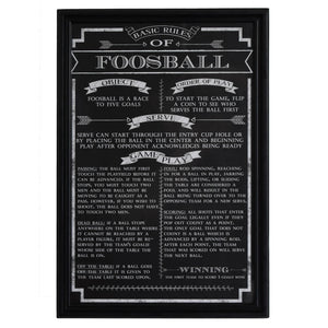 Hathaway Game Rules Wall Art Game Room Table — Foosball