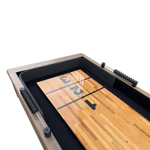 Hathaway Excalibur Shuffleboard - scoring end of the playfield with the bead scorers alongside