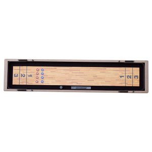 Hathaway Excalibur 9-ft Shuffleboard Table - Driftwood Finish Game Room Table — dimension and specification diagram