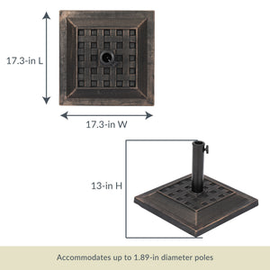 Island Umbrella 26-lb Square Base - 17.3 in square and 13 in high; takes 1.89-in poles