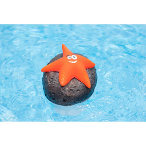 Blue Wave Starfish Floating Chlorine Dispenser, Orange - dispenser floating on the pool surface