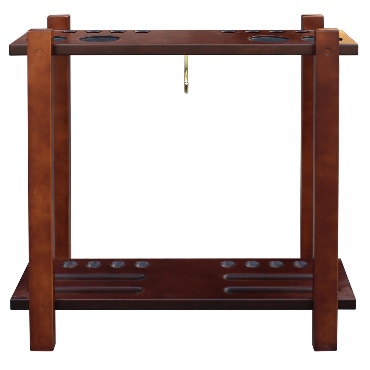 Hathaway Classic Floor Billiard Pool Cue Rack Game Room Table — Antique Walnut