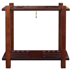 Hathaway Classic Floor Billiard Pool Cue Rack Game Room Table — Antique Walnut