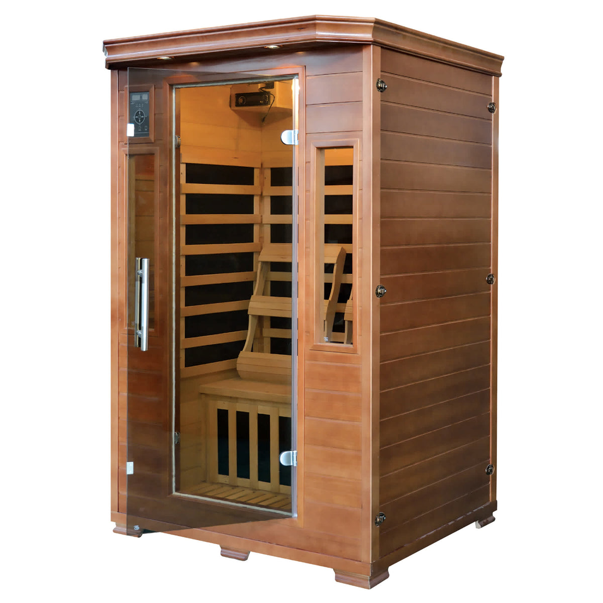 Blue Wave 2 Person Hemlock Premium Infrared Sauna 6 Carbon Heater Sauna &amp; Spa — shown from the opposite side (3)