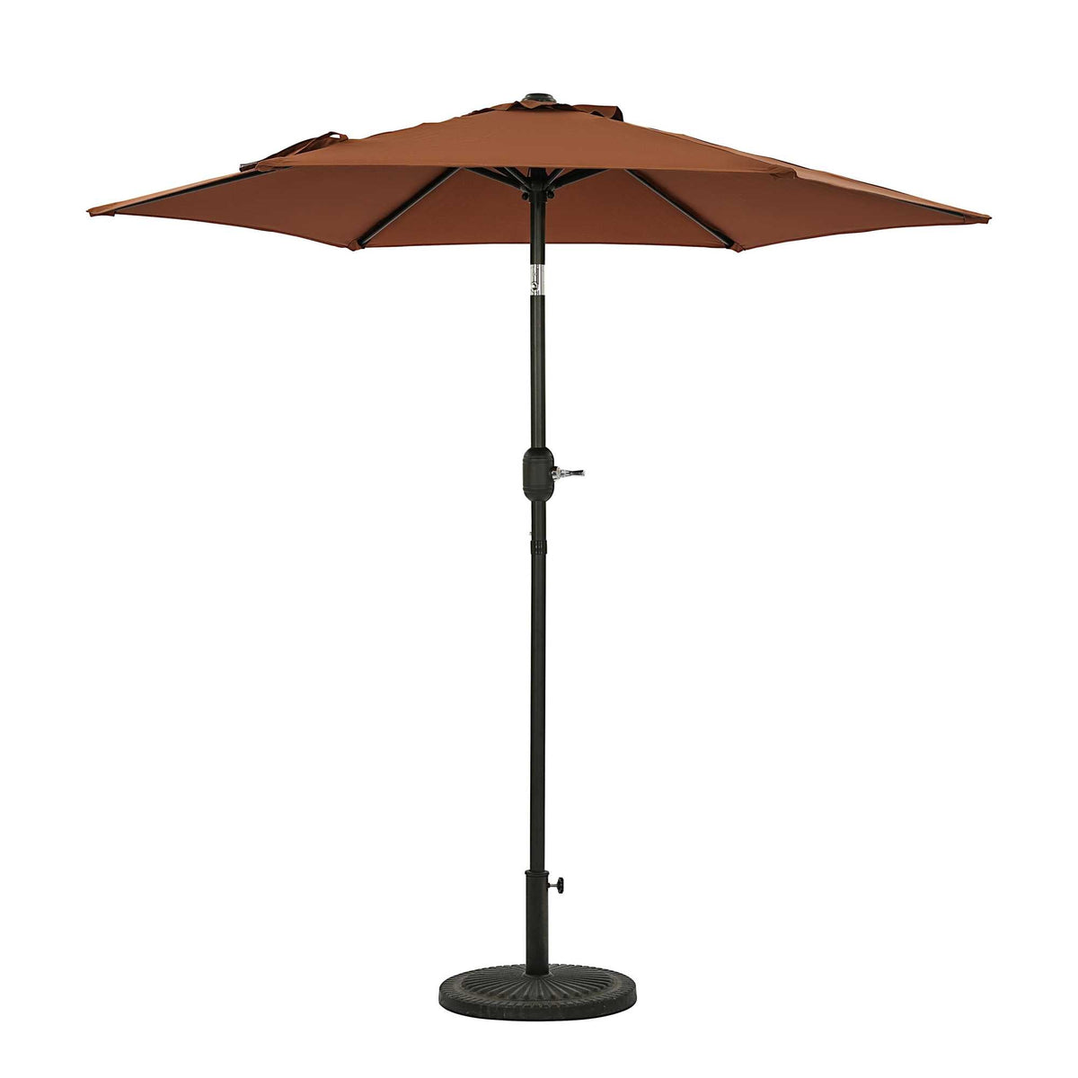 Island Umbrella Bistro 7.5-ft Hexagon Market Umbrella - Polyester Patio Furniture &amp; Umbrella — Coffee / Polyester / Umbrella