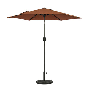 Island Umbrella Bistro 7.5-ft Hexagon Market Umbrella - Polyester Patio Furniture & Umbrella — Coffee / Polyester / Umbrella