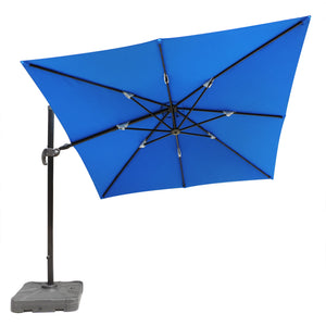 Island Umbrella Santorini 10-ft Square Cantilever Umbrella in Sunbrella Acrylic Patio — shown from the opposite side (3)