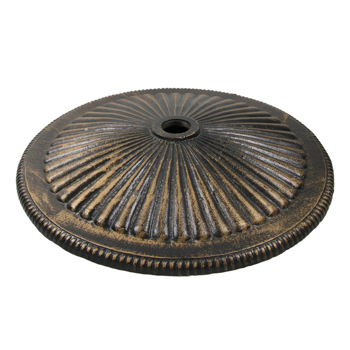 Island Umbrella Classic Cast Iron Base - base alone with the stem removed, showing the socket
