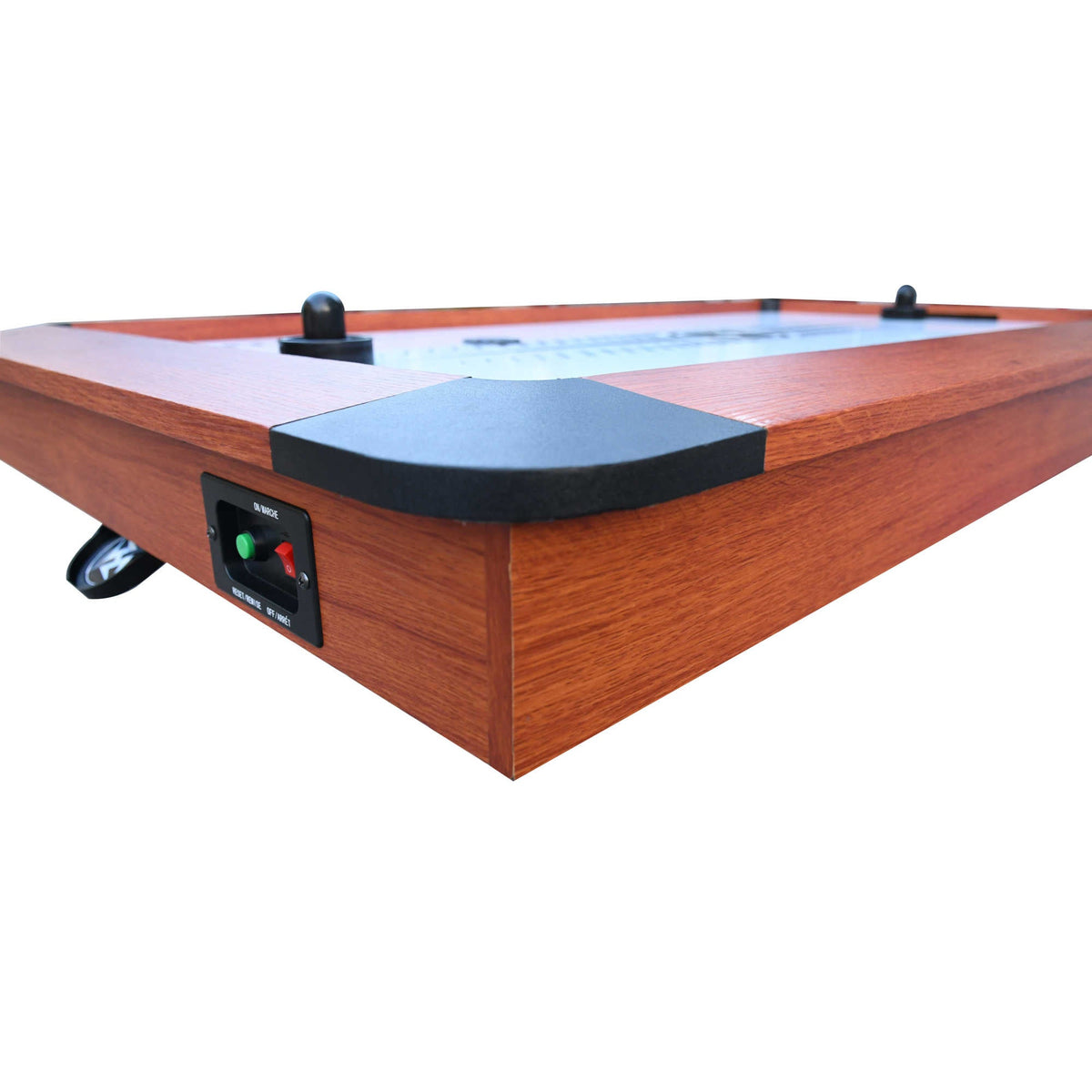 Hathaway Dorsett Air Hockey Table - corner cap and the fan on/off rocker switch