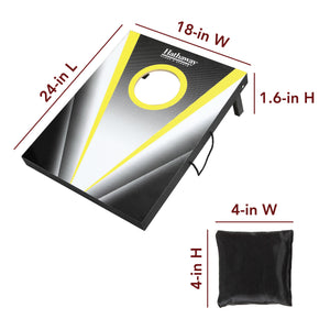 Hathaway Compact Cornhole Set - board 24 x 18 x 1.6 in with 4 x 4 in bean bags