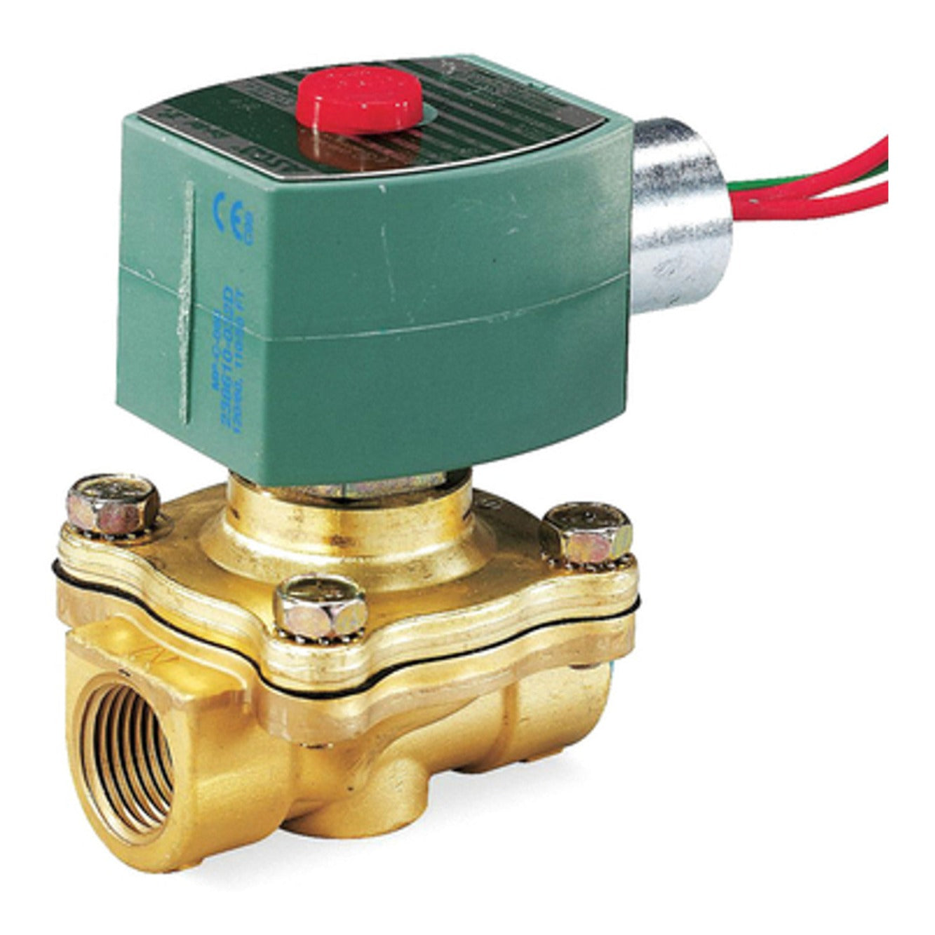 Hayward AC015 110 VAC Brass Body 3/4" Solenoid Valve, product photo on white background