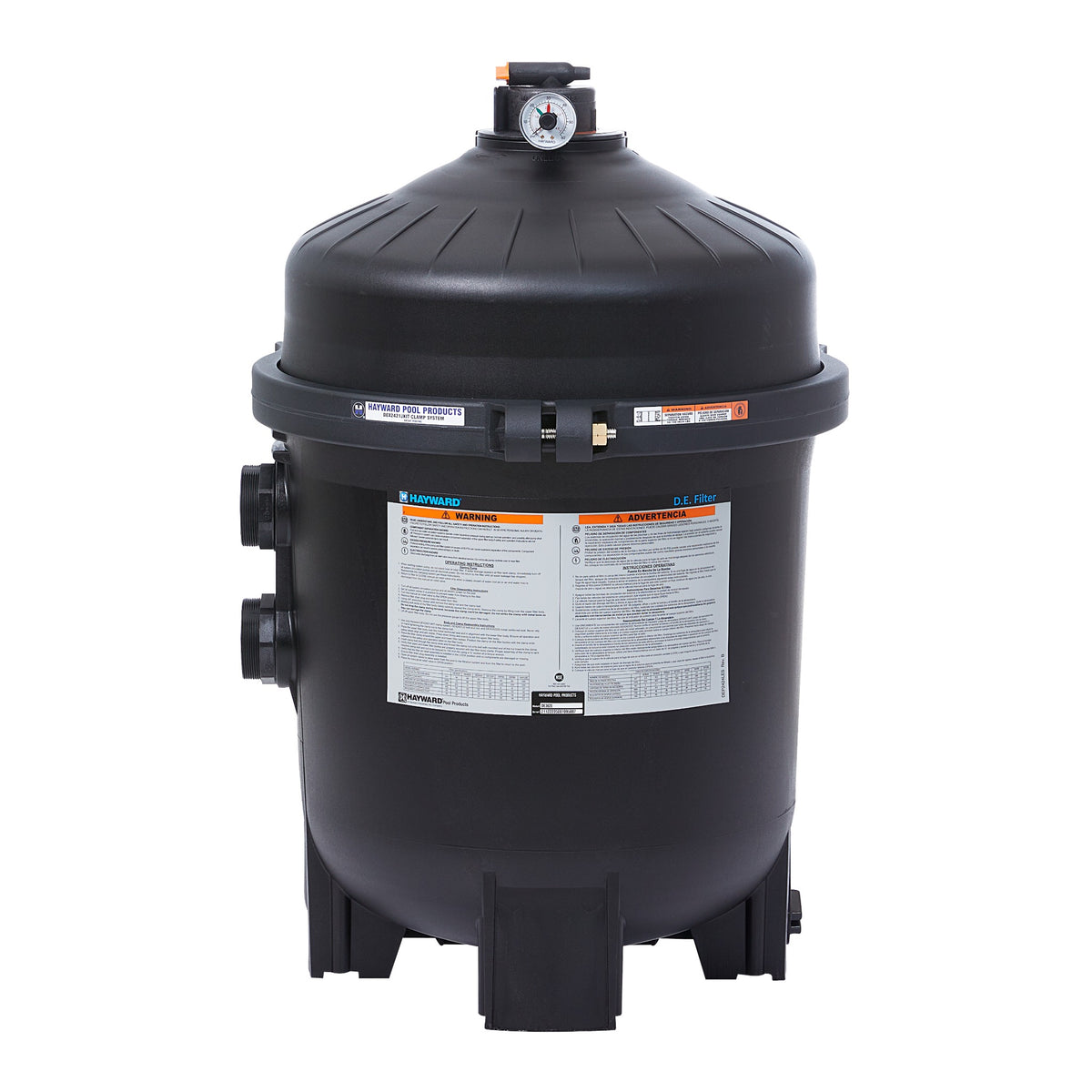 Hayward ProGrid W3DE3620 / W3DE4820 / W3DE6020 36 / 48 / 60 sq ft D.E. Pool Filter - front view on white background