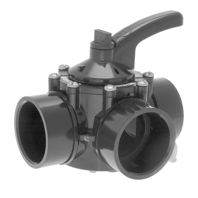Hayward PSV3S Three Port 1.5" x 2" CPVC Diverter Valve, product photo on white background