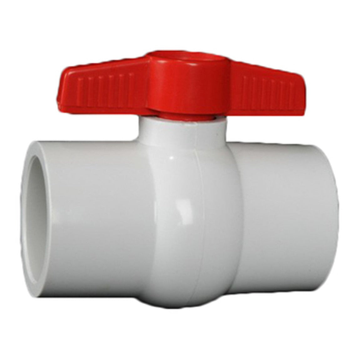 Hayward QVC1015SSEW 1 1/2" PVC Compact Ball Valve Socket EPDM TPV White, product photo on white background