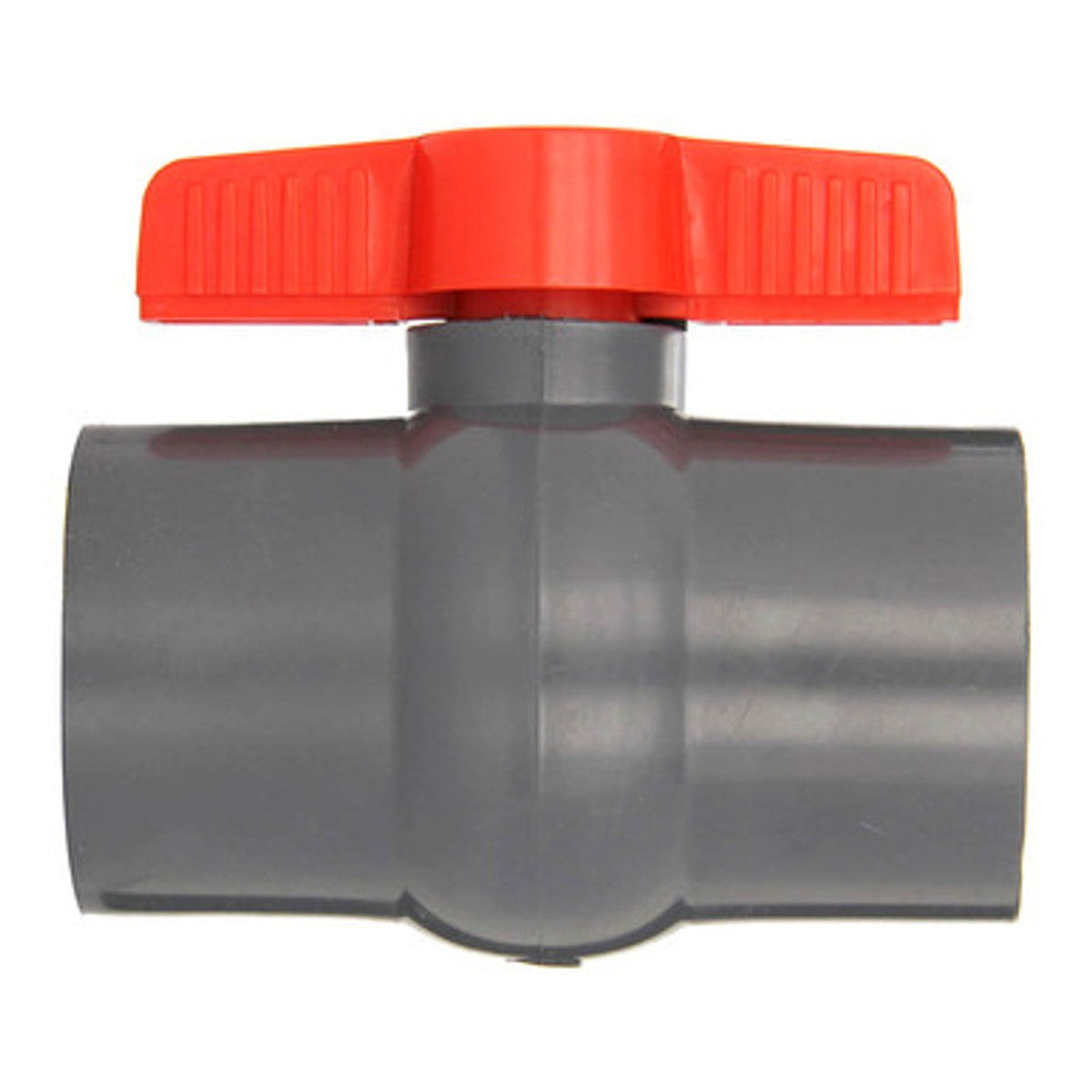 Hayward QVC1025SSEG 2 1/2" PVC Compact Ball Valve Socket EPDM TPV Gray, product photo on white background