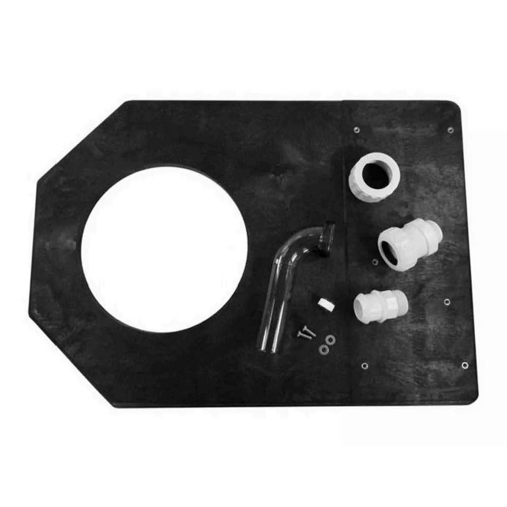 Hayward S160TPAK3 Universal Pump and Filter Mounting Base with clear hose, adapters & hardware, product photo on white backgr