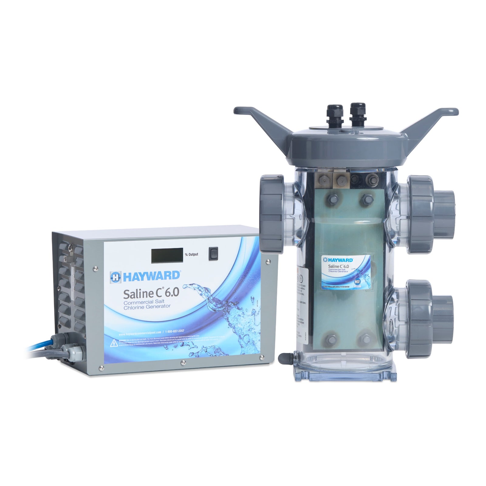 Hayward Saline C 6.0 W3HCSC60 Commercial Salt Chlorine Generator - front view on white background