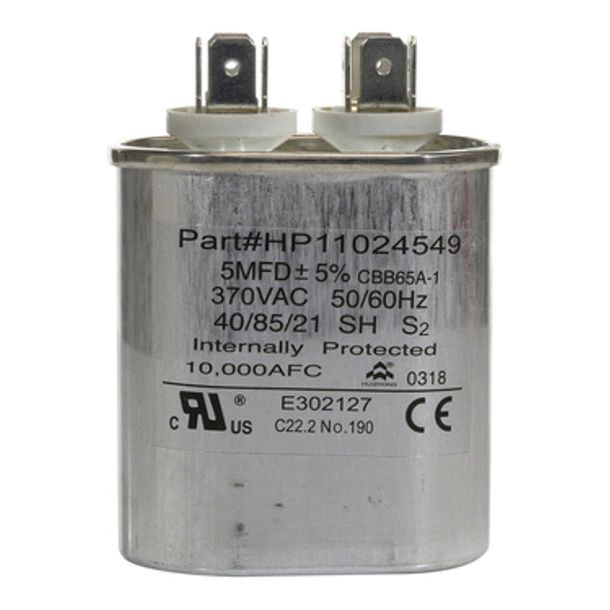 Hayward SMX306088001 Run Cap 5 Mfd/370VAC, product photo on white background