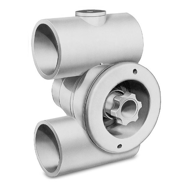 Hayward SP1434PAKADGR 1.5" Air x 1.5" Water, Body, Bulkhead Fitting & Gasket, Dark Gray, product photo on white background