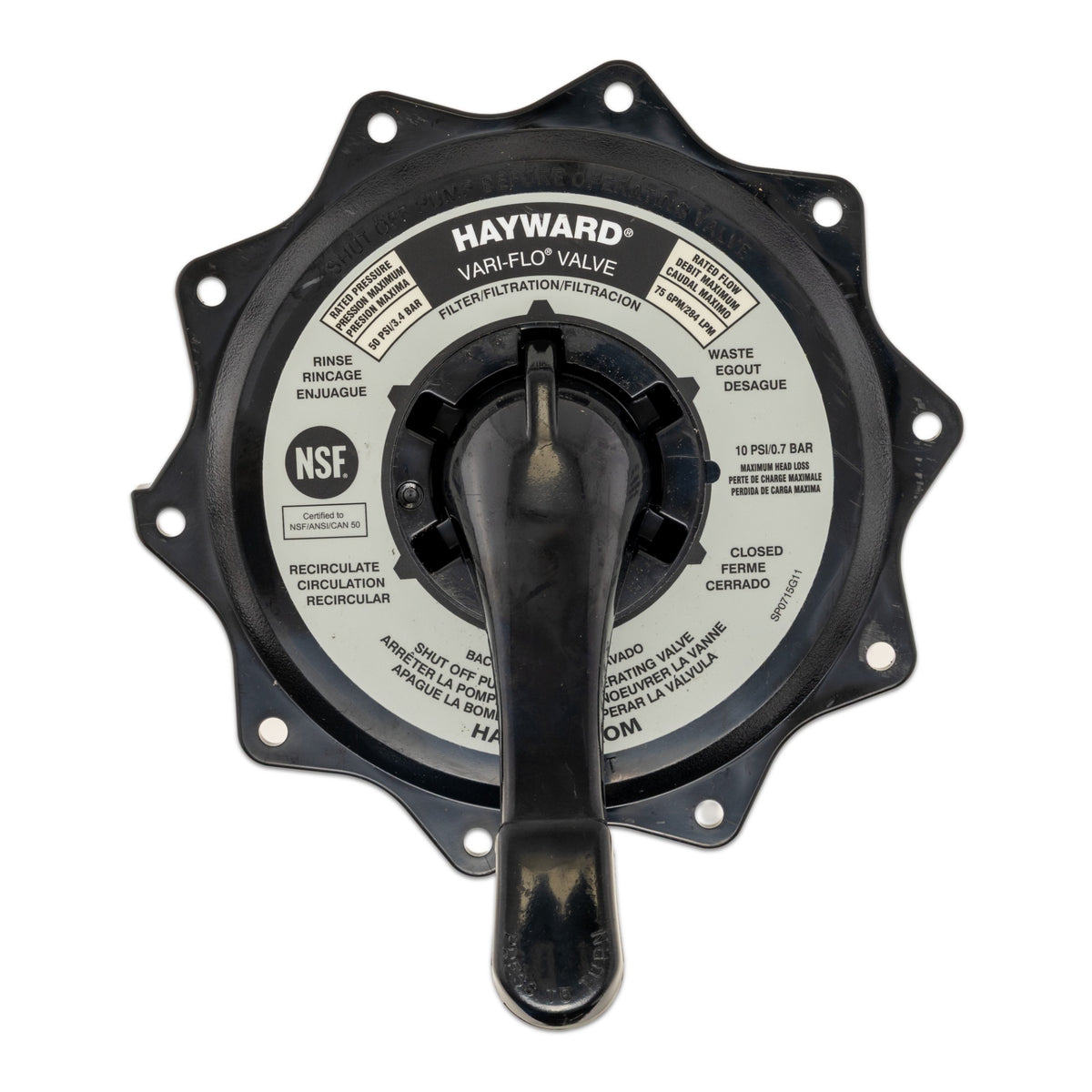 Hayward SPX0715BA3 Key Cover & Handle Assembly, Black, product photo on white background