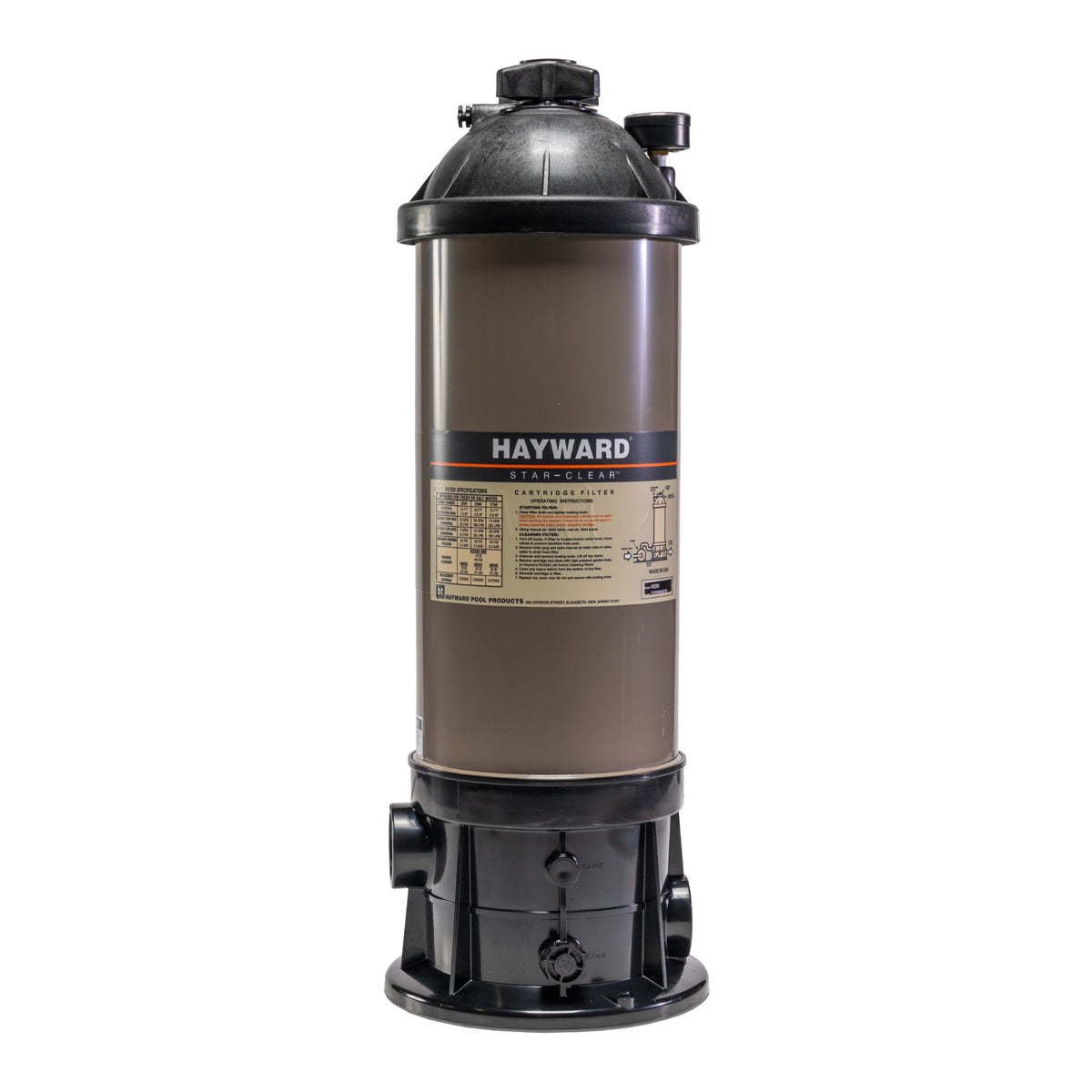Hayward StarClear 50 sq ft Cartridge Pool Filter - front view on white background