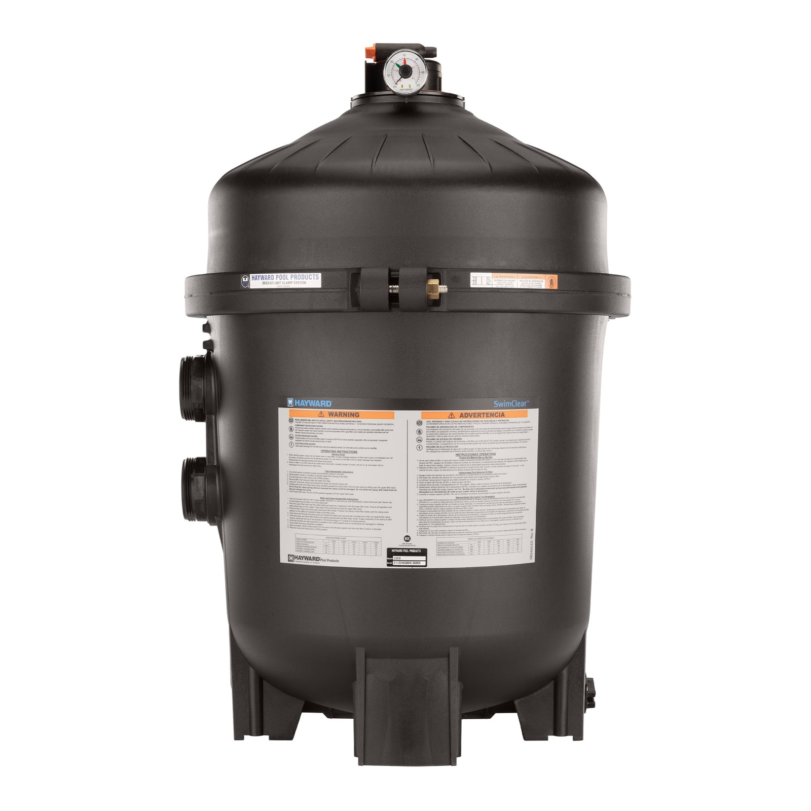 Hayward SwimClear W3C3030 / W3C4030 / W3C5030 325 / 425 / 525 sq ft Cartridge Pool Filter - front view on white background