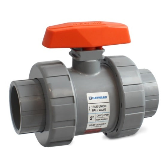 Hayward TB1300SE True Union PVC Ball Valve, TB Series, 3" Socket, product photo on white background