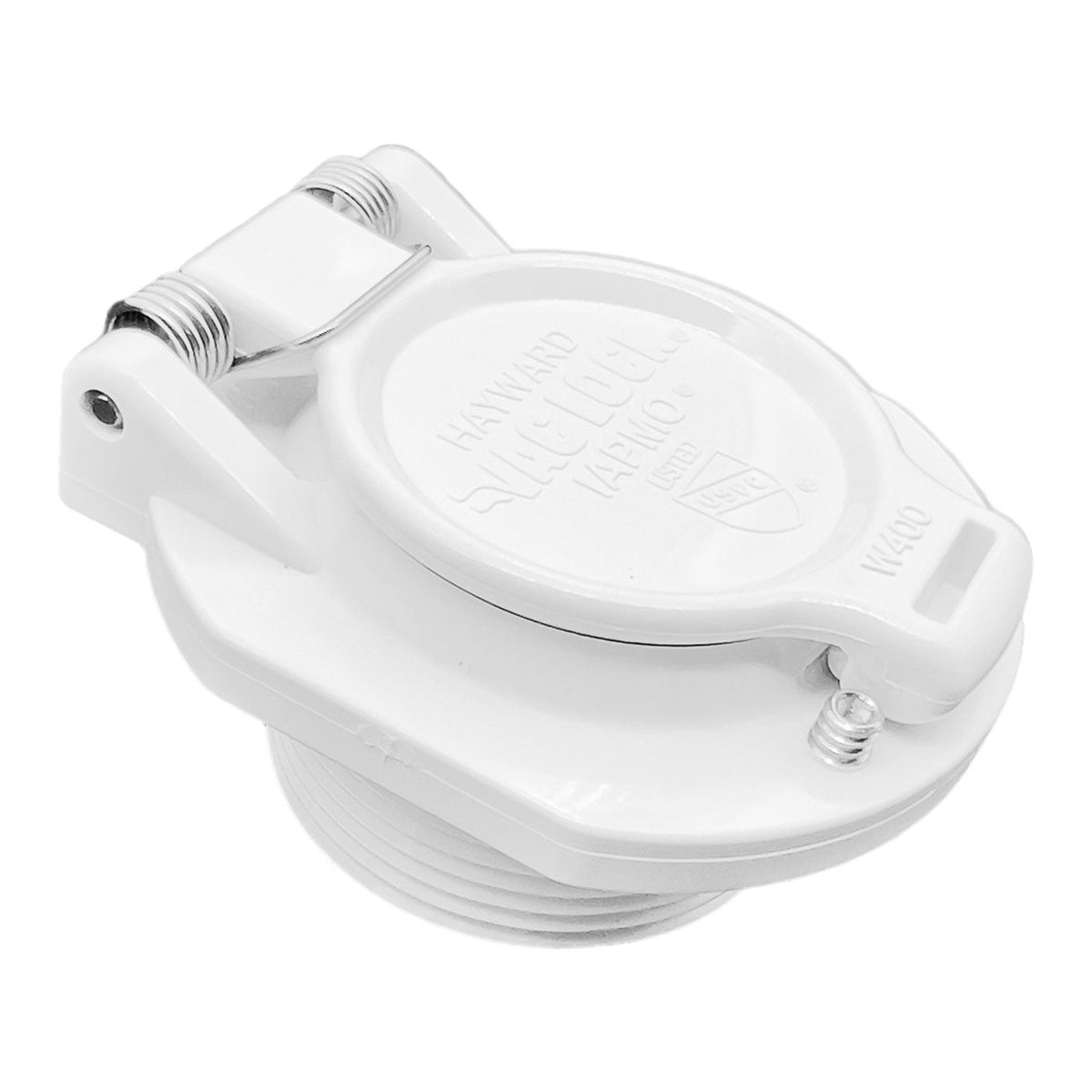 Hayward W400BWHP VacLock Safety Wall Fitting, White, product photo on white background