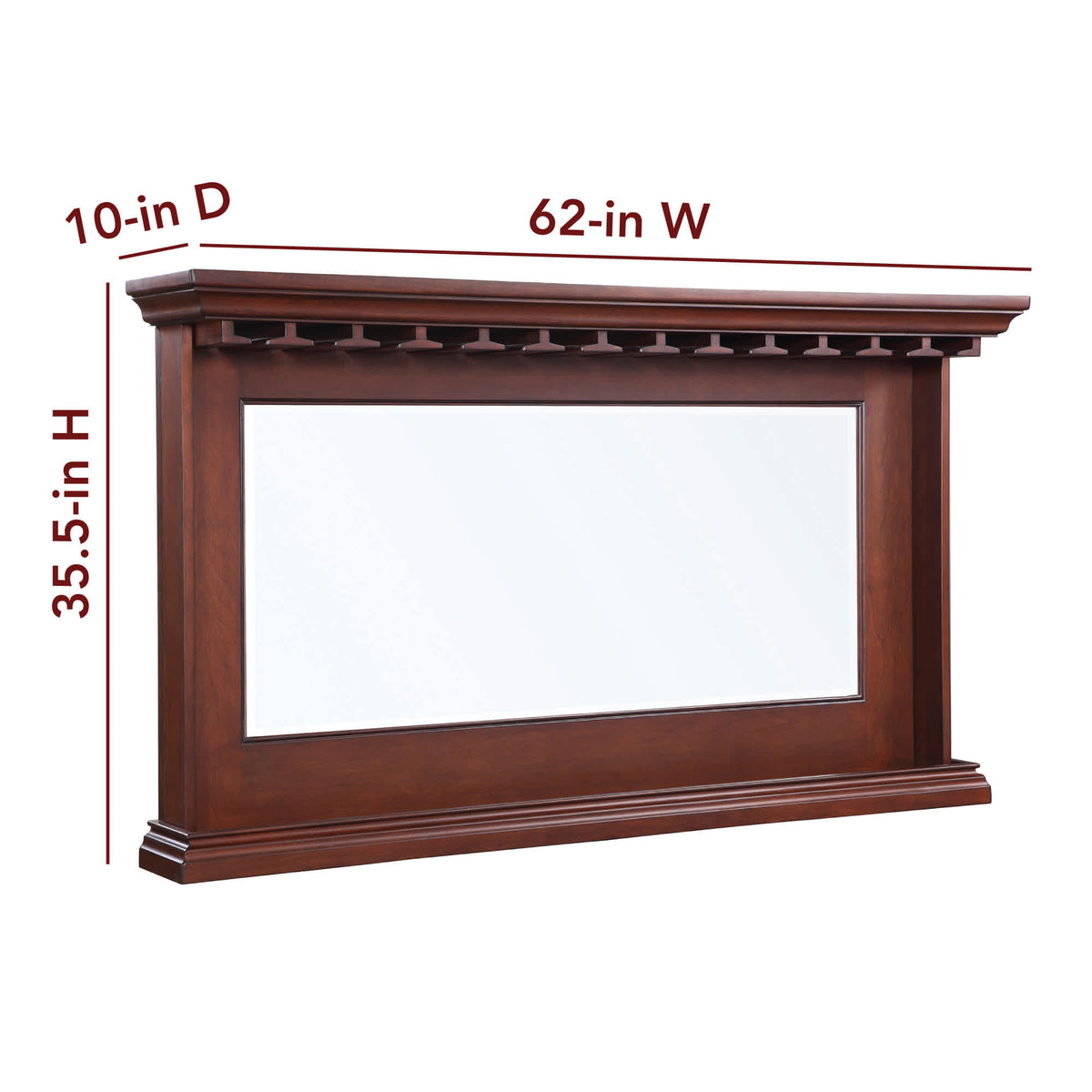 Hathaway Seville Back Bar Mirror - 62 in wide, 35.5 in high and 10 in deep