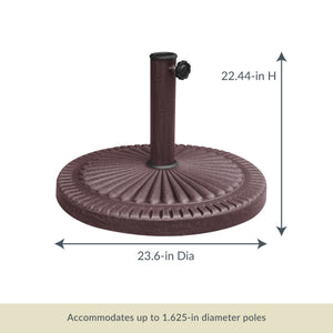 Island Umbrella 66-lb Base - 23.6 in across and 22.44 in high; takes 1.625-in poles