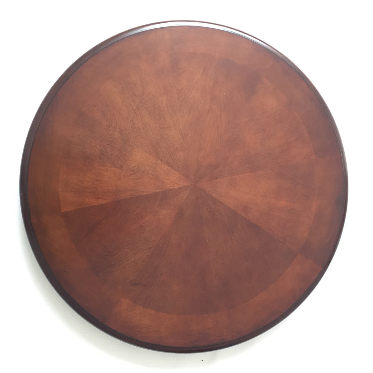 Hathaway Bridgeport Poker Table Set - round dining top from above showing the sunburst veneer