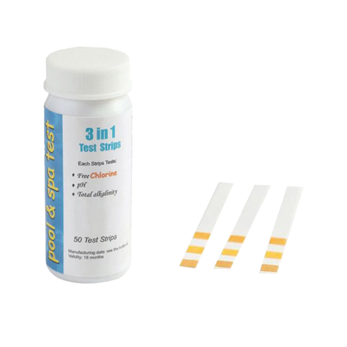 Blue Wave Large Maintenance Kit - 3-in-1 chlorine, pH and alkalinity test strips, 50 count