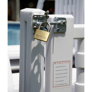 Blue Wave Easy Pool Step Entry System w/ Gate Pool Ladder & Step — connection and mounting detail