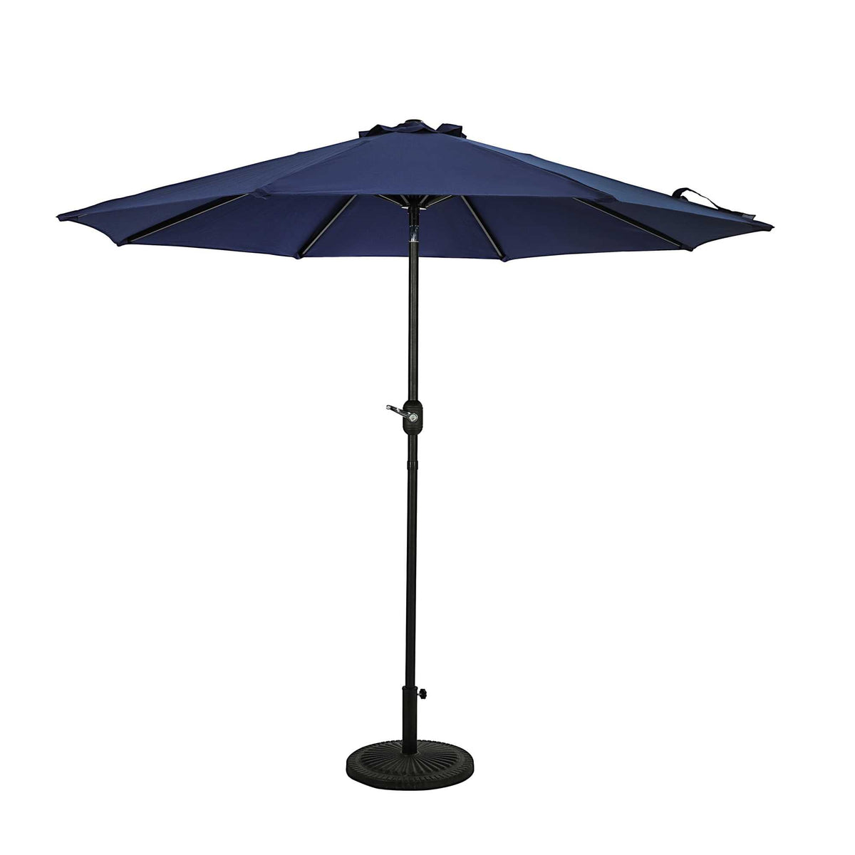 Island Umbrella Mirage 9-ft Octagonal Auto-Tilt Market Umbrella - Breez-Tex Canopy Patio — Navy Blue / Breez-Tex / Umbrella