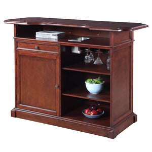 Hathaway Ridgeline Home Bar - service side showing the drawer, cabinet, glass racks and shelves