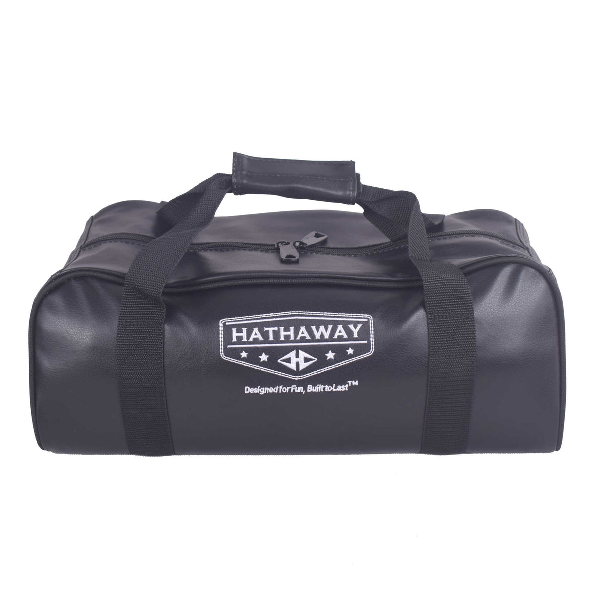 Hathaway Deluxe Bocce Set - carrying case from the front showing the moulded grip handle