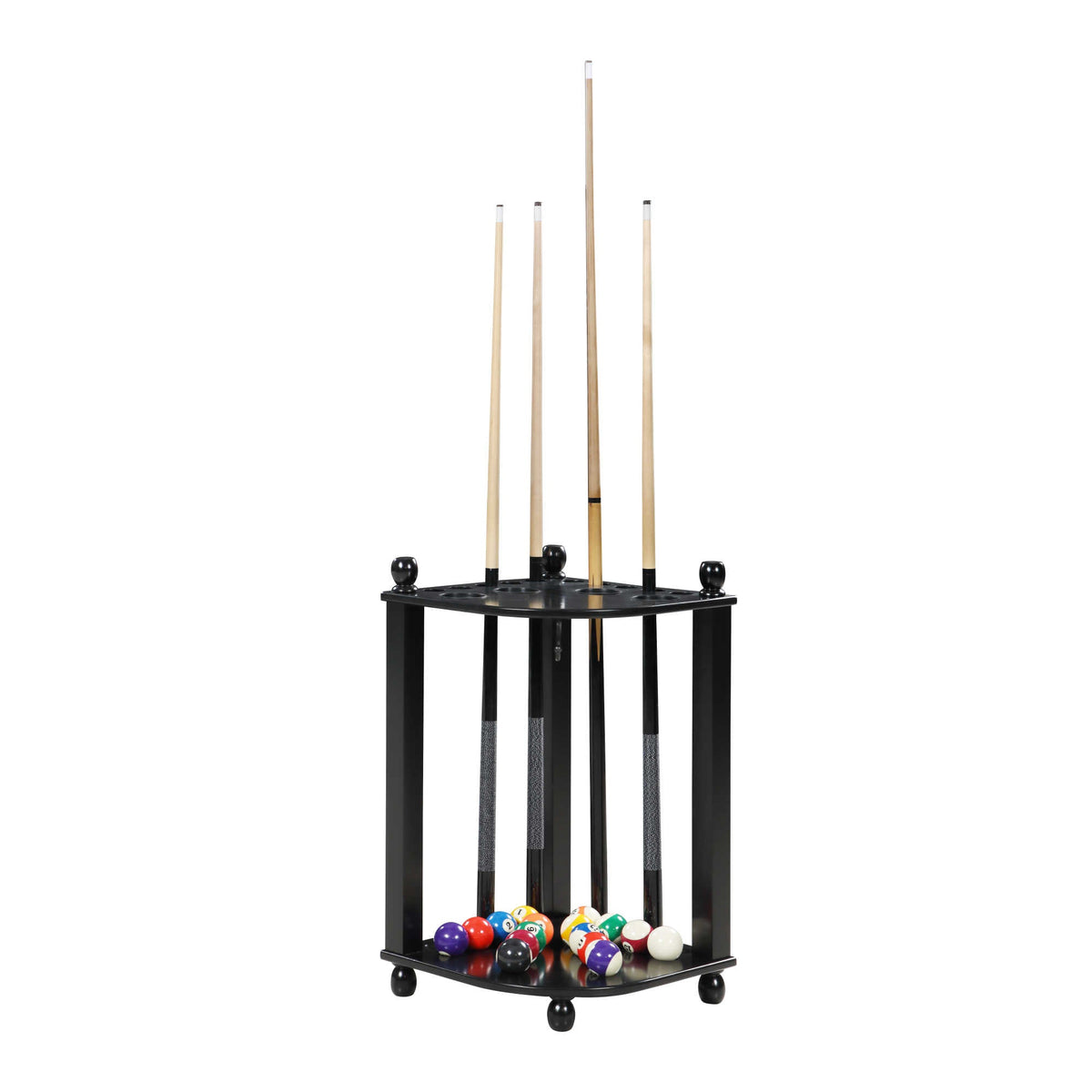 Hathaway Regent 28-in Corner Floor Billiard Cue Rack Game Room Table — Black