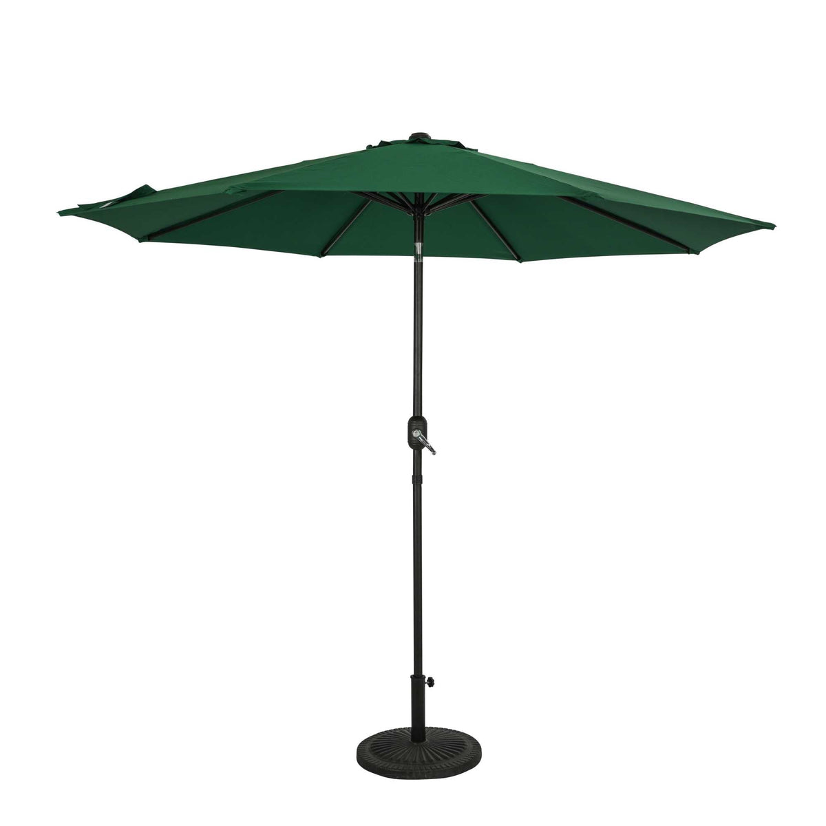 Island Umbrella Trinidad Market Umbrella - hunter green polyester canopy on a bronze pole