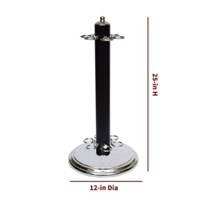 Hathaway Westmont Billiard Cue Stand - 25 in high on a 12-in diameter chrome base